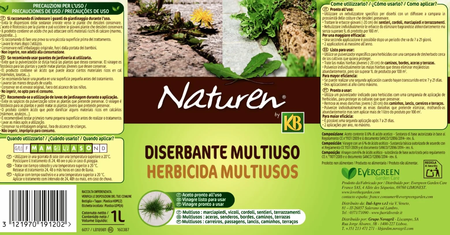 KB NATUREN VINAGRE DESHERBANTE 1L