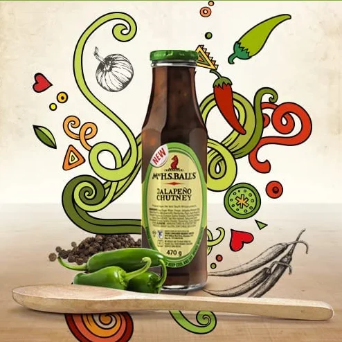 Mrs H.S.Ball's Chutney Jalapeno 470g 16 oz