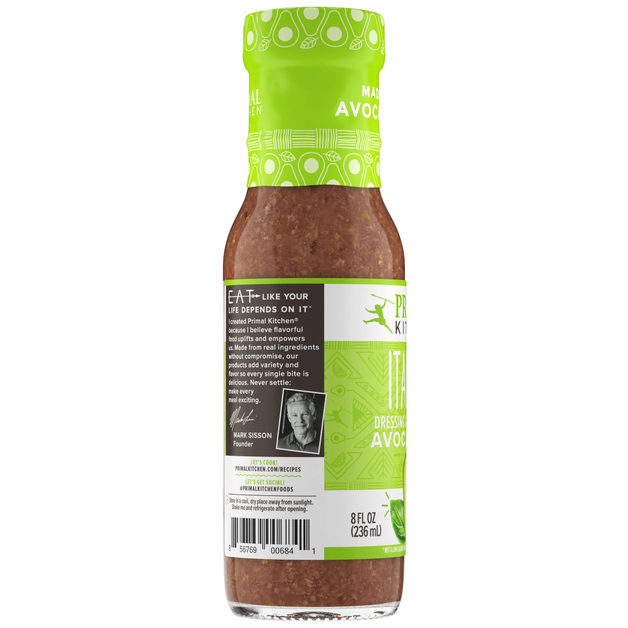 Primal Kitchen Vinagreta y Marinada de Aceite de Aguacate Sin Gluten Italiana 8 fl oz