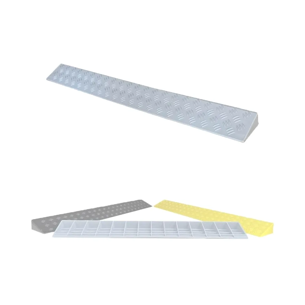 Rampas Portátiles para Escalones, Rampas De Umbral para Sillas De Ruedas De 2-10cm, Rampa De Bordillo De Plástico Antideslizante para Vehículos(Gray,100cm*22cm*10cm)