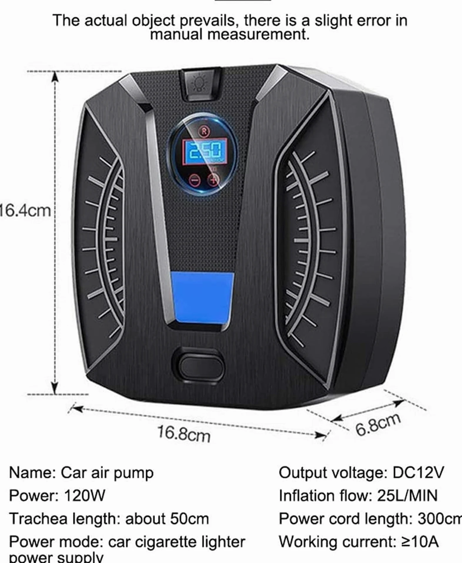 Compresor de aire portátil pequeño Inflador de neumáticos con manómetro Bomba de neumáticos for automóviles Compresor de neumáticos de 12 V CC Bomba de aire eléctrica for neumáticos de automóviles Bic