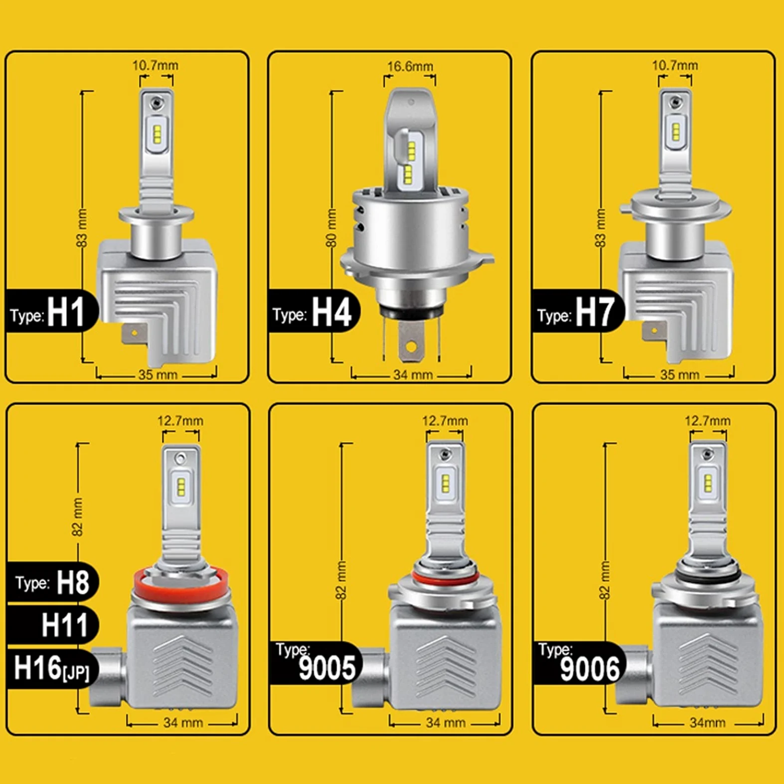 Faros Bombilla de Faros H4 HB2 / 9003 HB2 / 9003 HI/LO H7 H11 9005 HB3 9006 HB4 60W Faro del Coche LED de Alta Potencia Blanca 6000K de Estilo de Coche (Socket Type : H7)