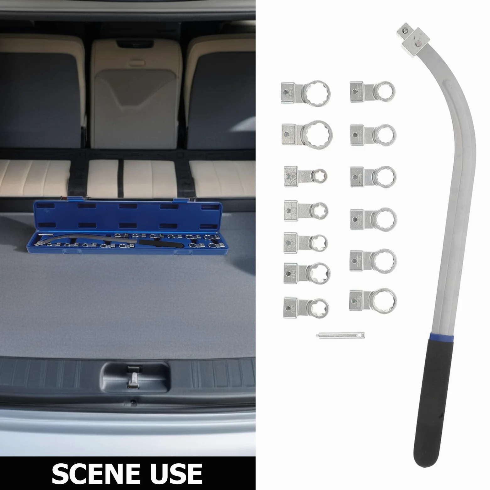 NUOBESTY Juego de 15 Herramientas para Tensor de Correa Serpentina Ajustable Extractor E Instalador de Poleas para Reparación Automotriz Kit Profesional para Mantenimiento de Motor y