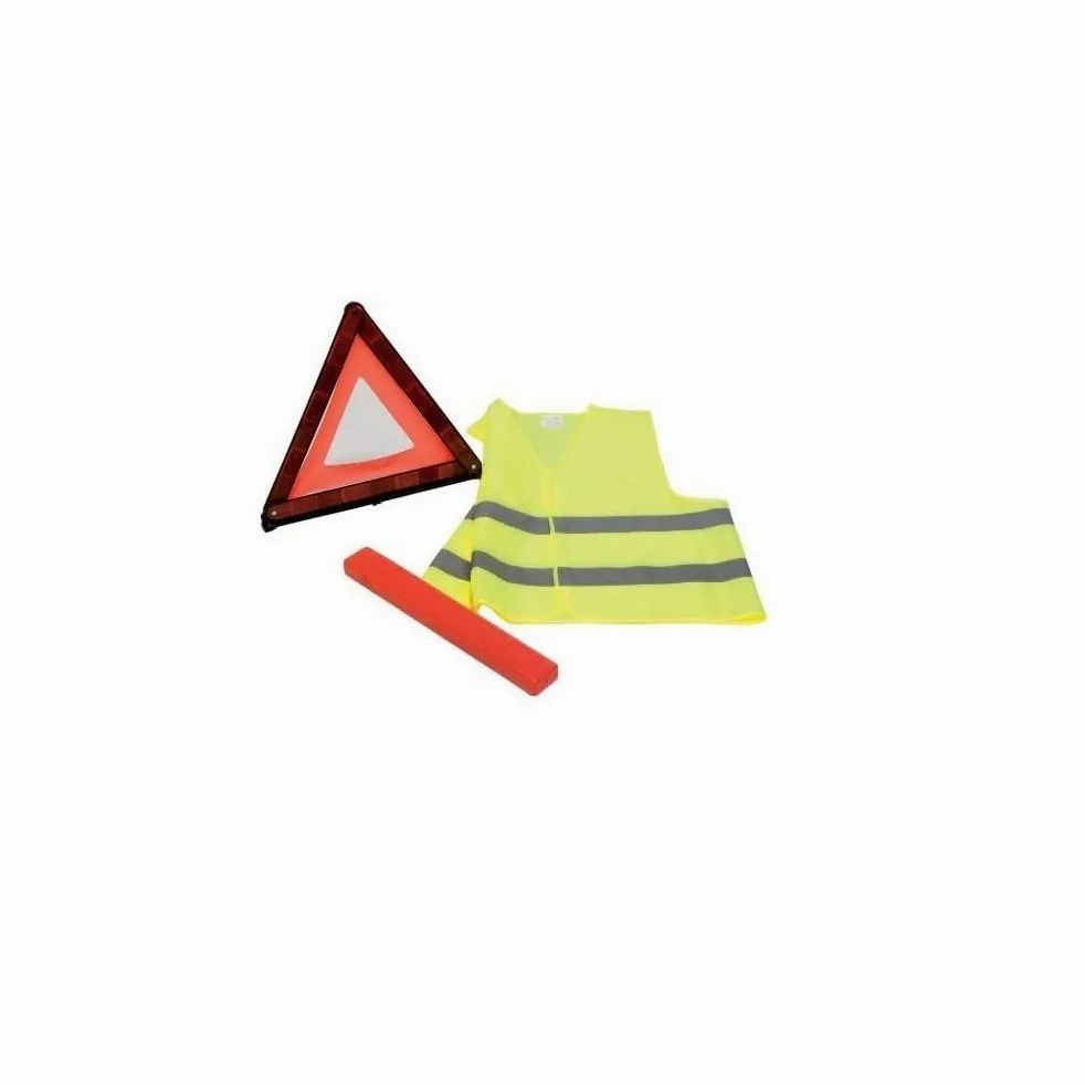 Compatible con Opel MERIVA Kit Car Gato PANTÓGRAFO con Base DE Acero Y Llave GIRATORIA + TRIÁNGULO DE Emergencia EN Carretera + Chaleco Fluo + Funda
