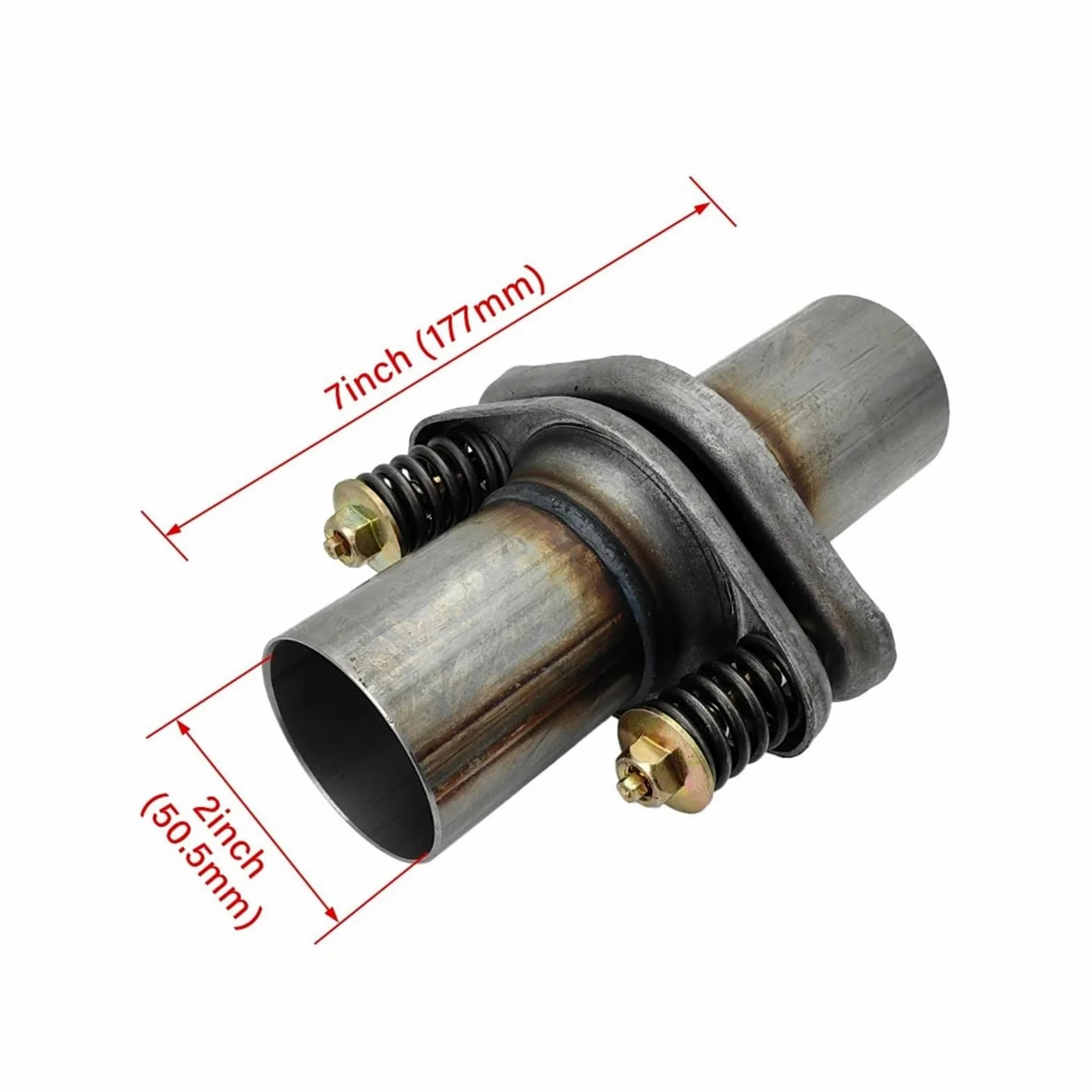 Tubo Escape Junta Esférica De Escape, Silenciador Acero Inoxidable Soldado, Brida Reparación, Herramienta Resorte, Silenciador, Junta Esférica 2" ID Silenciador
