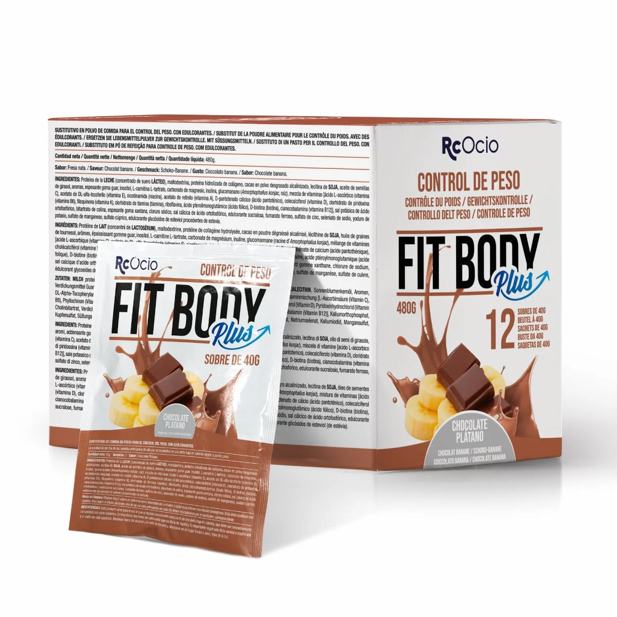 Batidos Sustitutivos de Comida con Proteínas y Colágeno | Control de Peso | Batido Dietético Saciante | Chocolate Vainilla Fresa Plátano