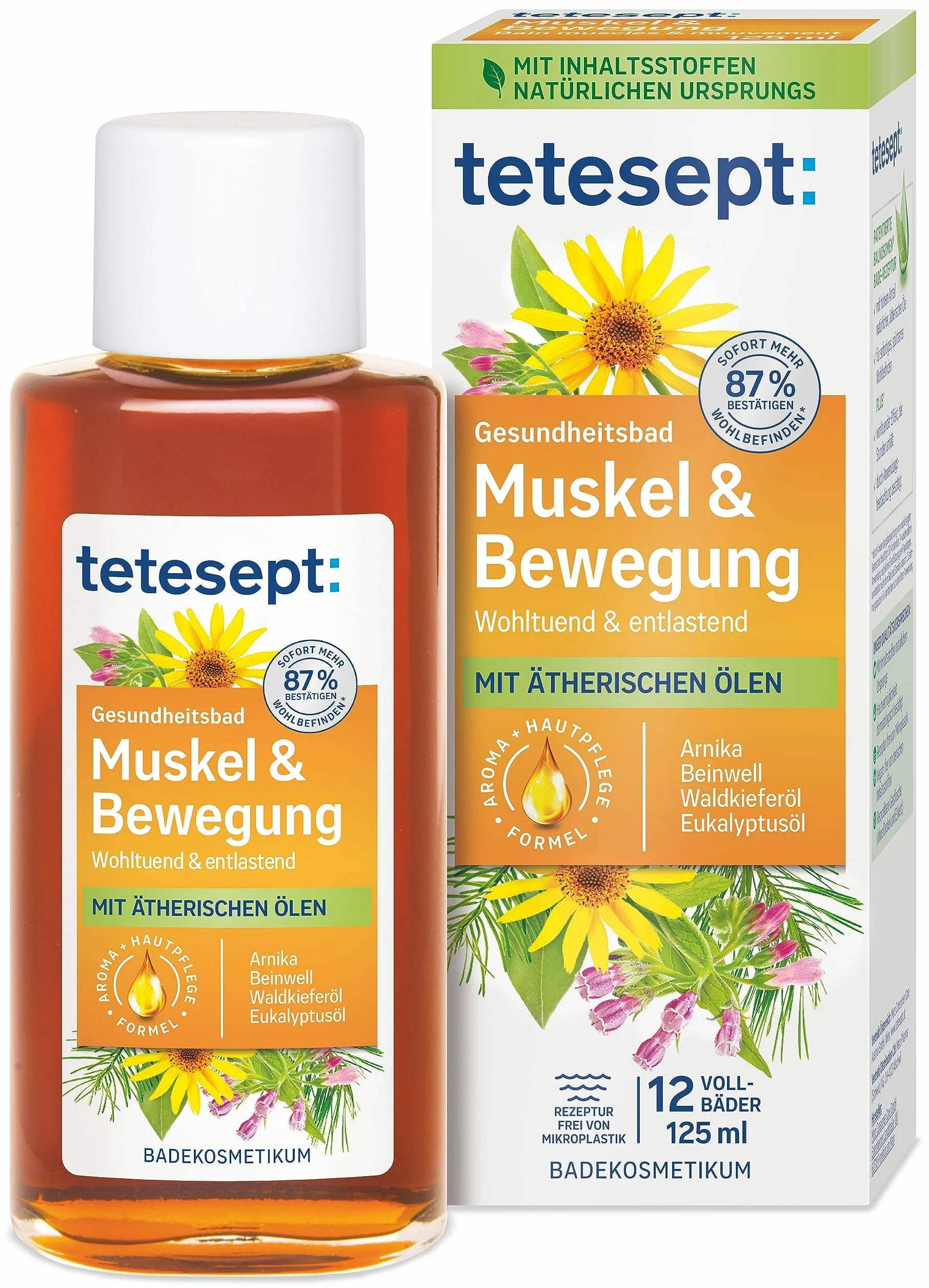 tetesept Músculo y ejercicio baño 125 ml Baño de salud con 4 aceites esenciales