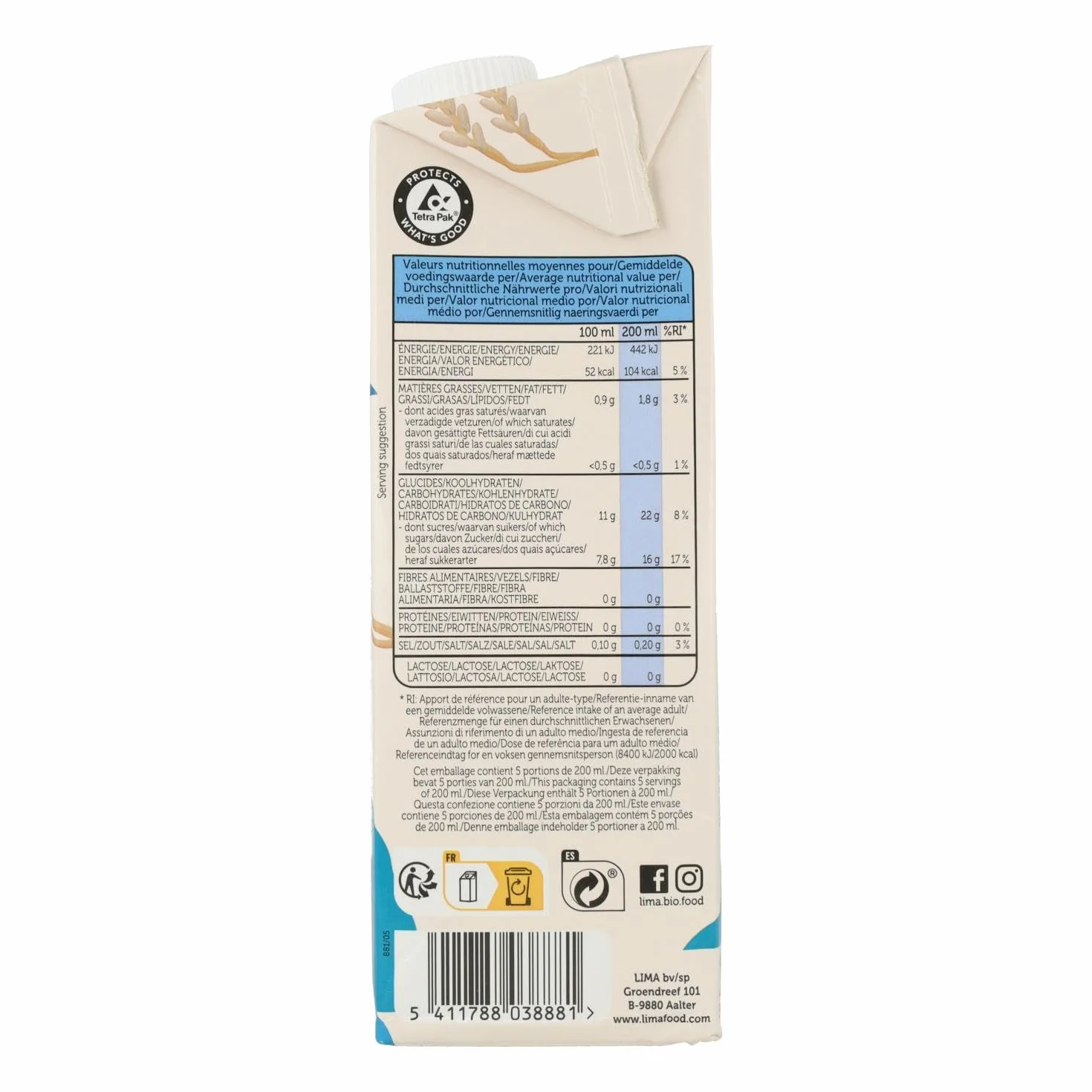 Lima Rice Drink Original 1L