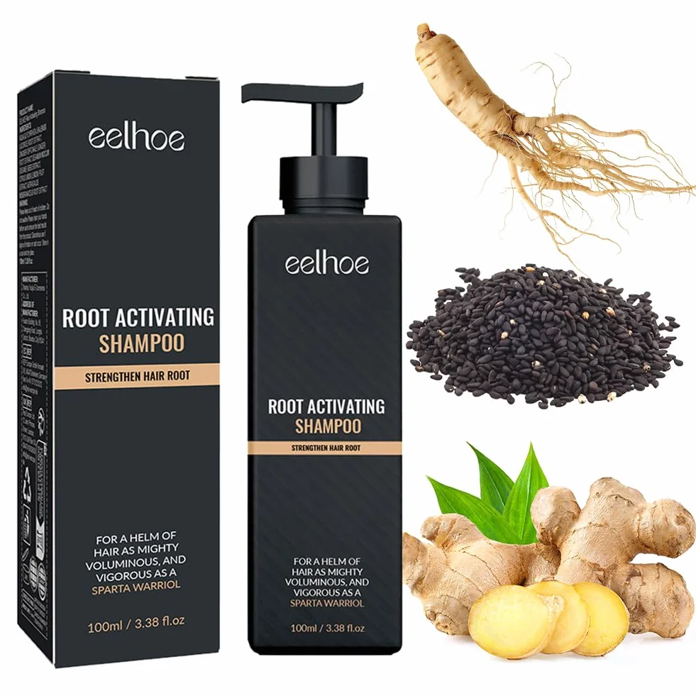 Champú activador de raíz para hombres pérdida de cabello espesor repara suaviza fortalece