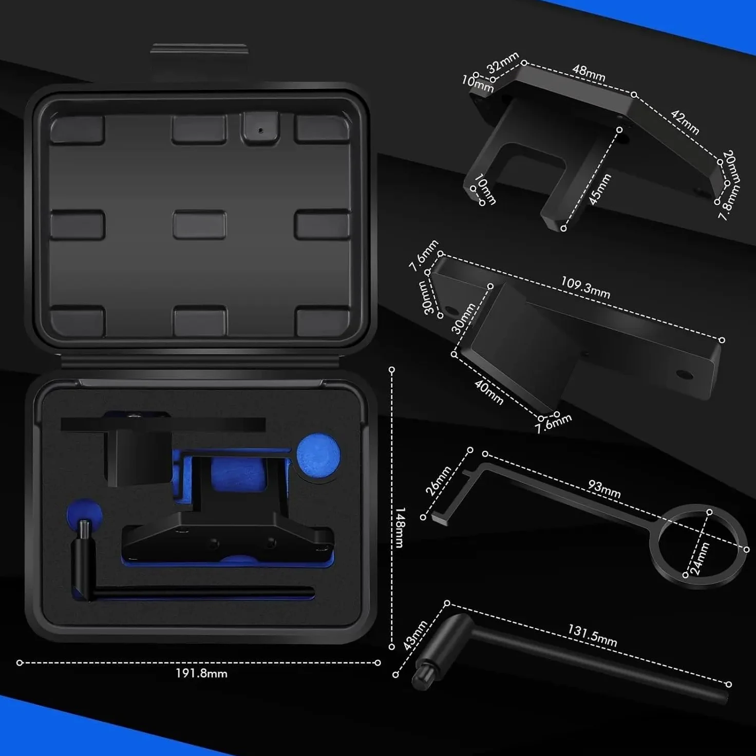 Kit Calado Distribucion Compatible con Citroen para Berlingo para C1 C3 para Aircross Kit Herramientas para Árbol Levas Cadena Distribución Motor Coche 0109-2B(Black)