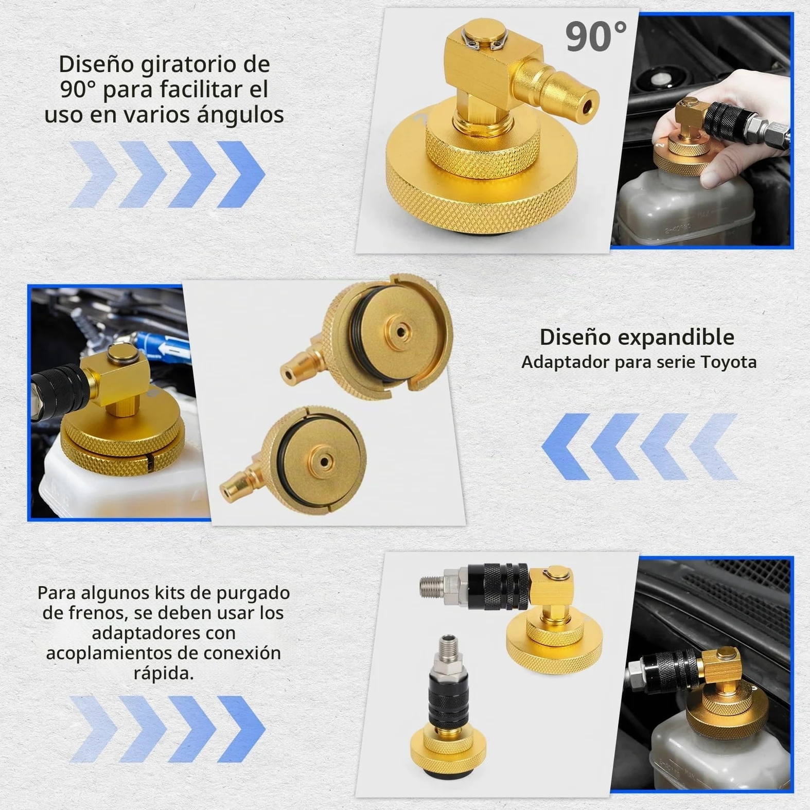 MRCARTOOL Juego de 17 Adaptadores para Purga de Frenos de Coche con 16 Purgadores de Frenos y 1 Acoplamiento Rápido, Juego de Herramientas de Purga de Cilindro de Freno Principal