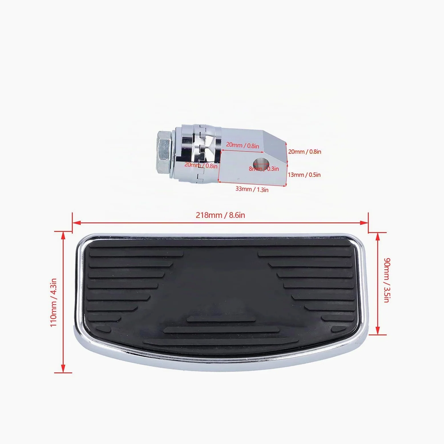Reposapiés de pedal para motocicleta, 2 reposapiés anchos ajustables para VTX1300 VTX1800