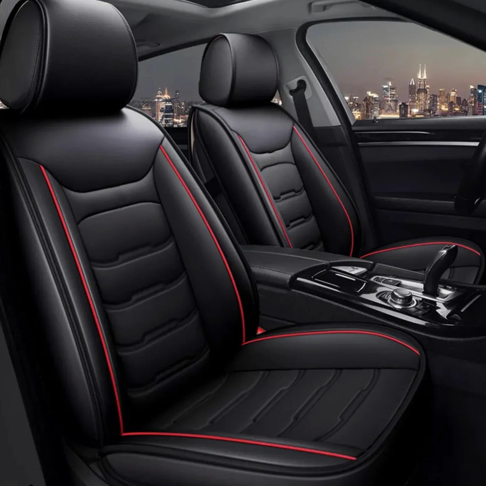 SePkus Funda Asientos Coche para 𝐒𝗲𝗮𝘁 Arona Fundas para Asientos de Coche,Juego Completo de Protectores de Asiento de Coche de Cuero,Paquete de 5