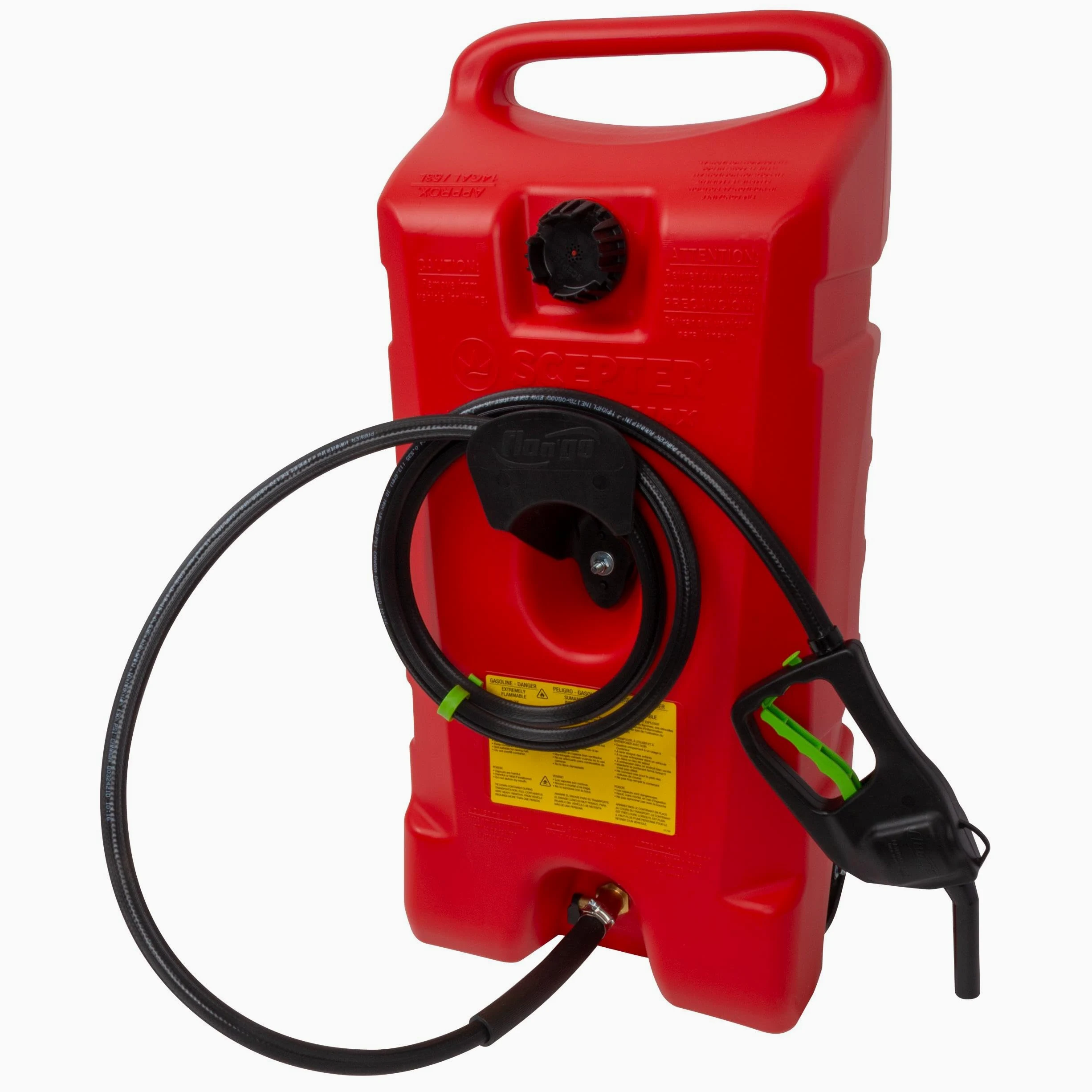 Bidón de Gasolina con Ruedas - Modelo B53 - Capacidad de 53 L - Fabricado con Polietileno - Manguera de 3 Metros - Pistola de Dispensación - Válvula de Bloqueo - Scepter