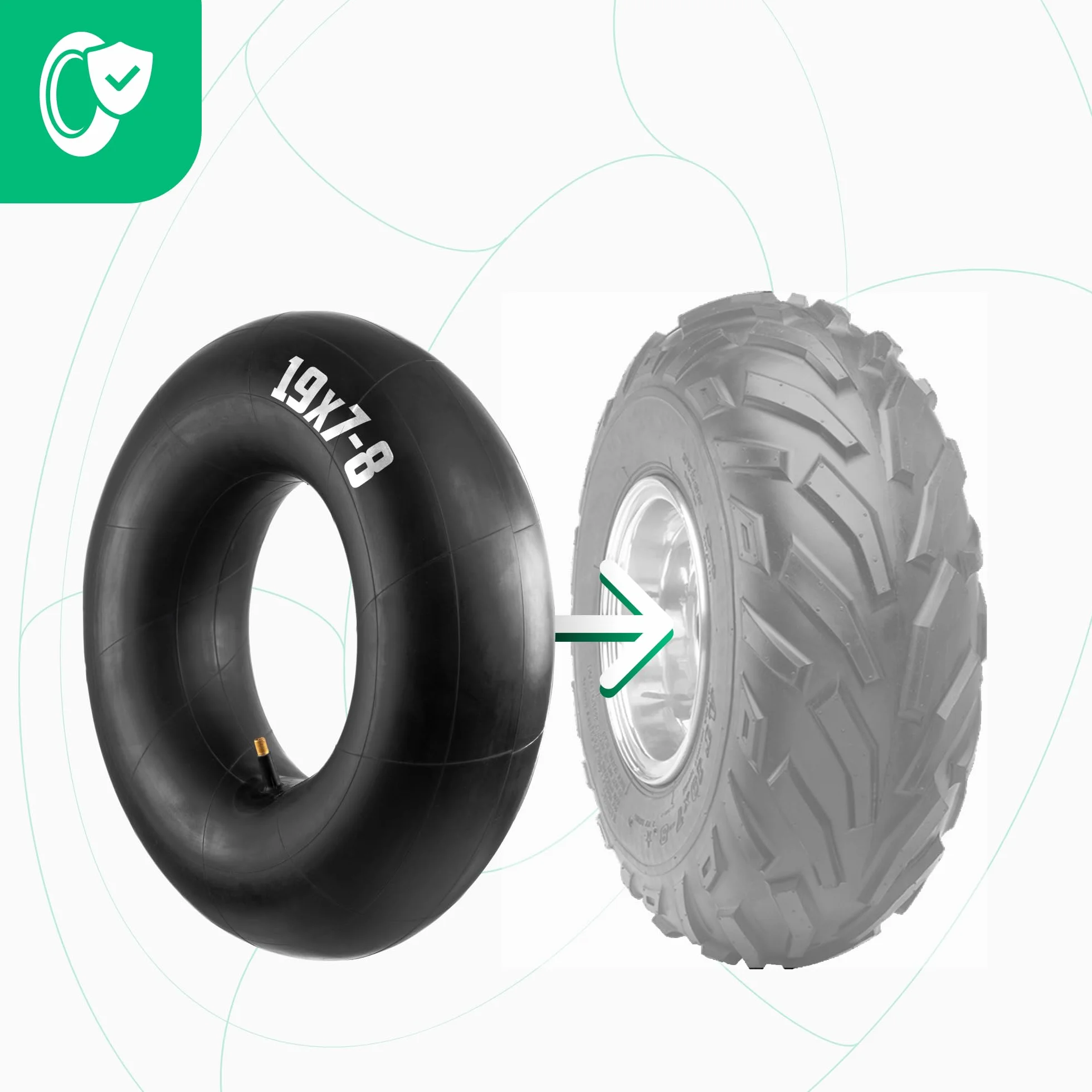 MOOVMOOV 2 Cámaras de aire 19x7-8 Válvula Recta TR13 para Cortadoras de Césped
