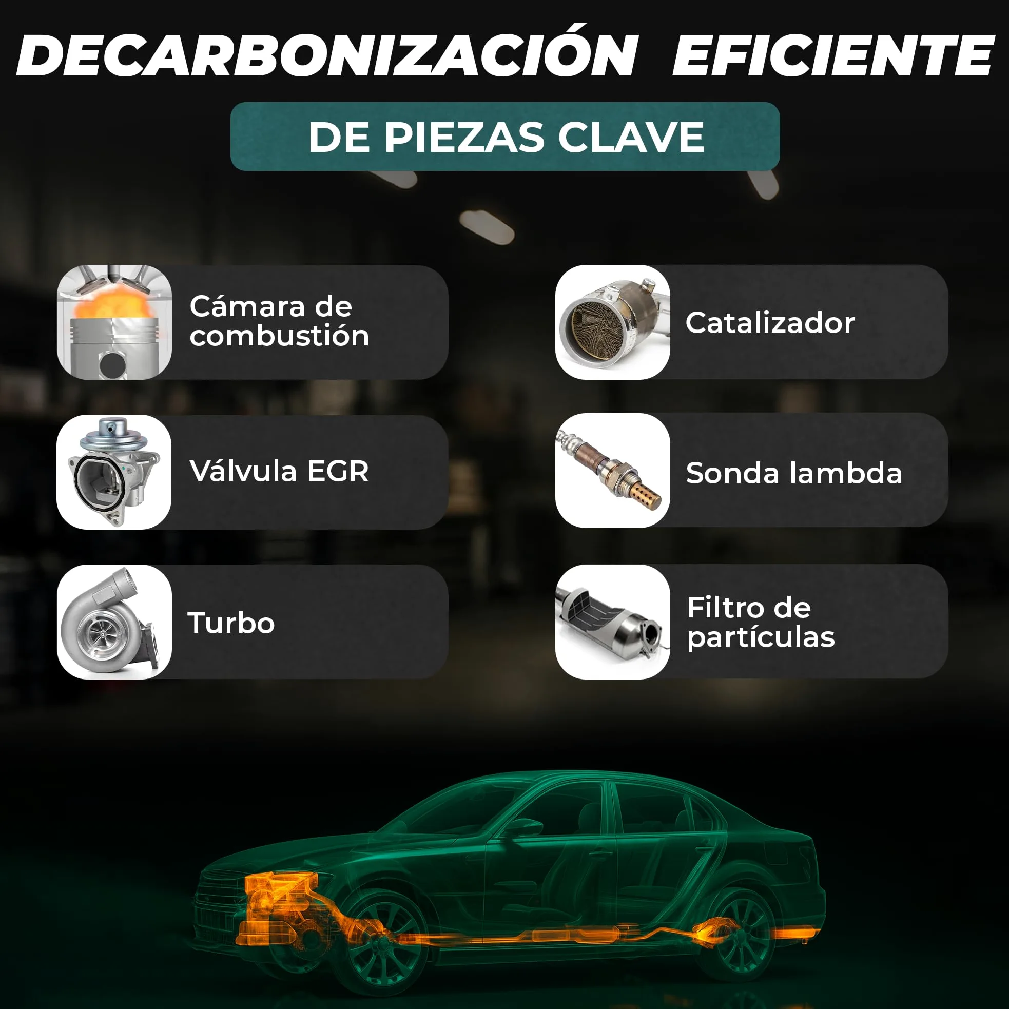 MARTIN STRAUSS Limpiador Diesel Euro 6 en 1. Descarboniza el sistema de escape: Válvula EGR, Turbo, Cat, DPF, Lambda. 1 Litro, 3 Dosis