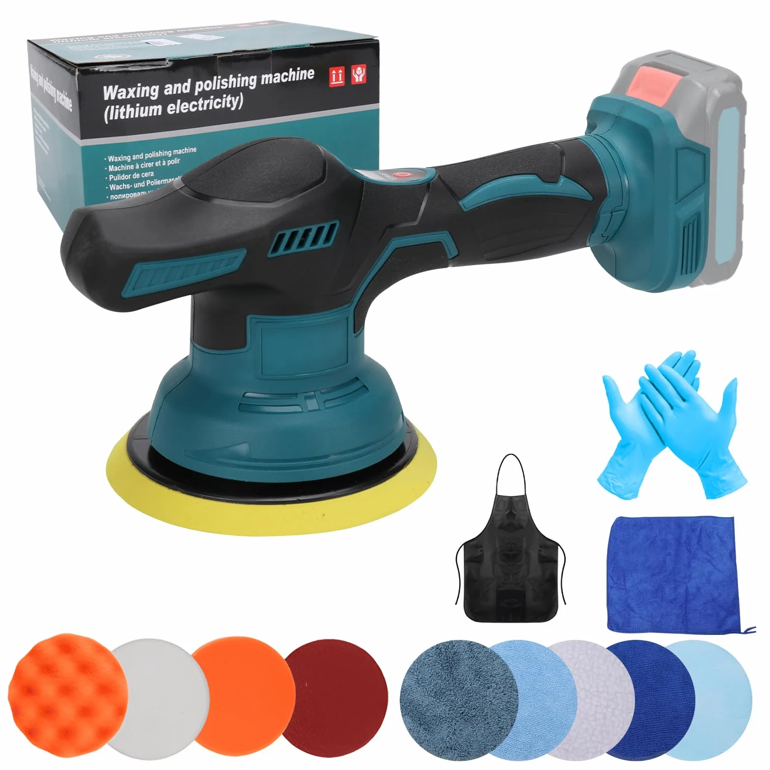 Makita Pulidora Inalambrica 18V 8 Velocidad Variable con 12 Accesorios