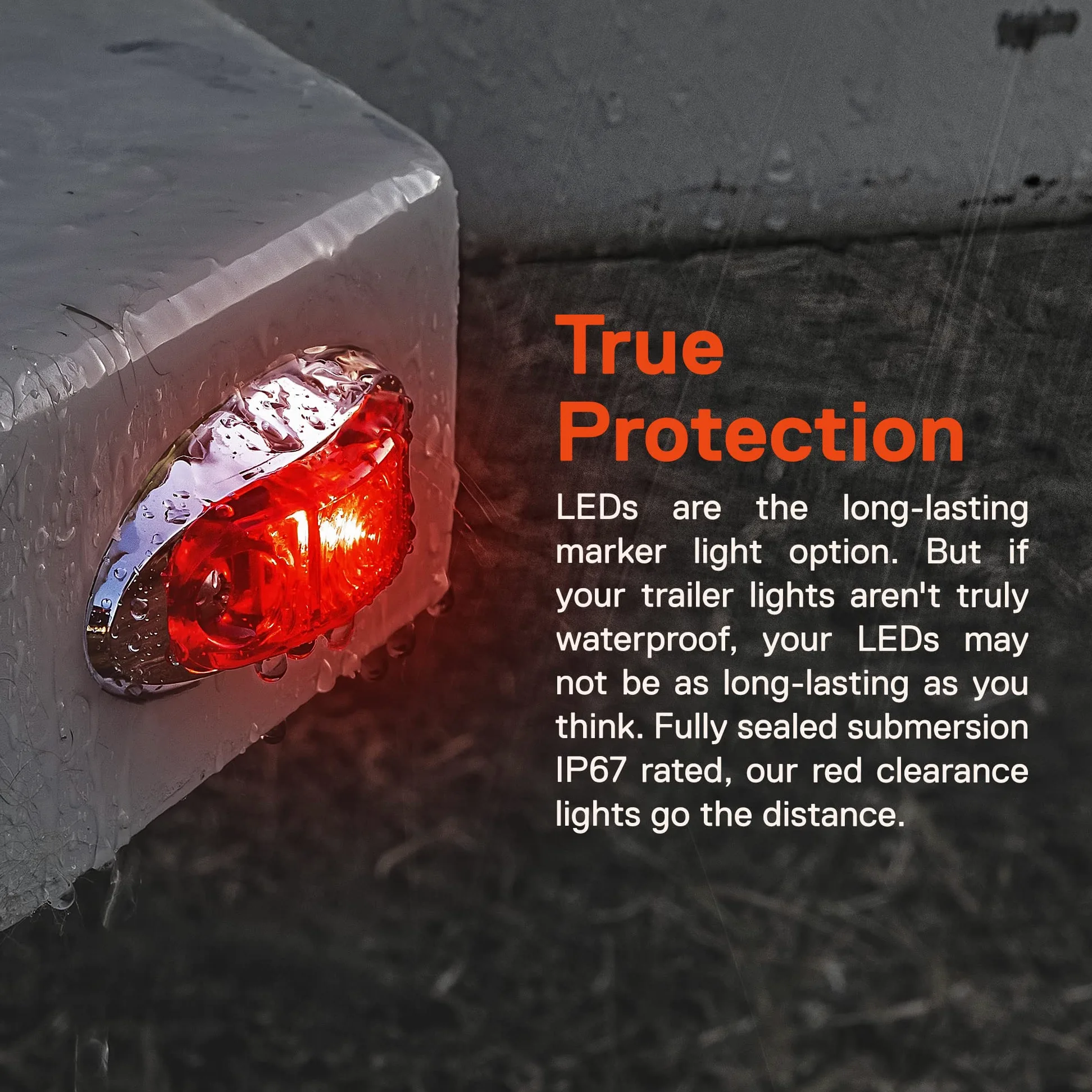 Juego de 8 luces LED rojas de 2.5 pulgadas con bisel cromado [DOT FMVSS 108] [SAE P2] [montaje en superficie] [impermeable IP67] luces de posición laterales para remolque camión