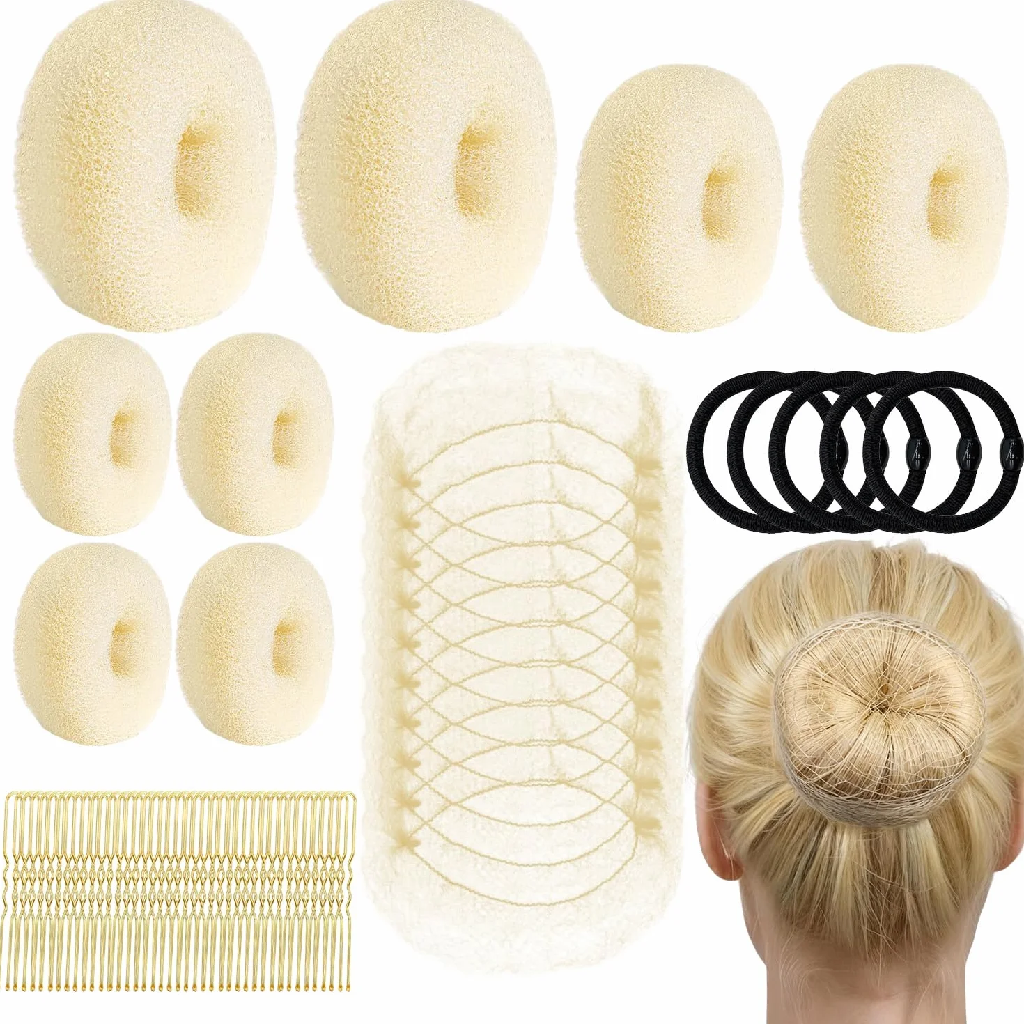 Set de 63 piezas para moños con horquillas y bandas elásticas para bailarinas de ballet