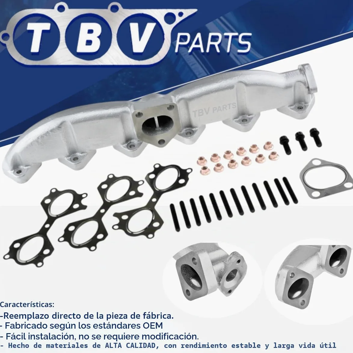 Colector De Escape 11622248166 Mas Juego De Juntas 18407788422 Hecho De Hierro Dúctil 11627788422 Compatible Para E60 E61 E65 X5 3.0d 2.5d M57 M57N 325d 330d 525d
