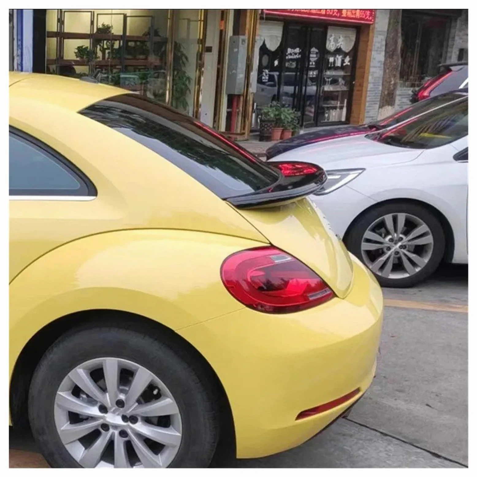 Spoiler Trasero De Coche para VW para Beetle 2013-2016 Kit De Alerón Trasero para Maletero De Coche ABS Fibra De Carbono Accesorios Exteriores Spoiler(Yellow with Black)