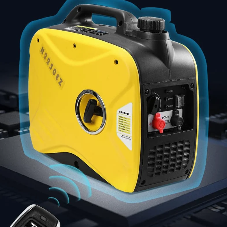 Aire acondicionado de estacionamiento 24V, generador automático gasolina, arranque remoto, vehículo carga CC, silencioso, pequeño diésel,Durabilidad Notable(Yellow)