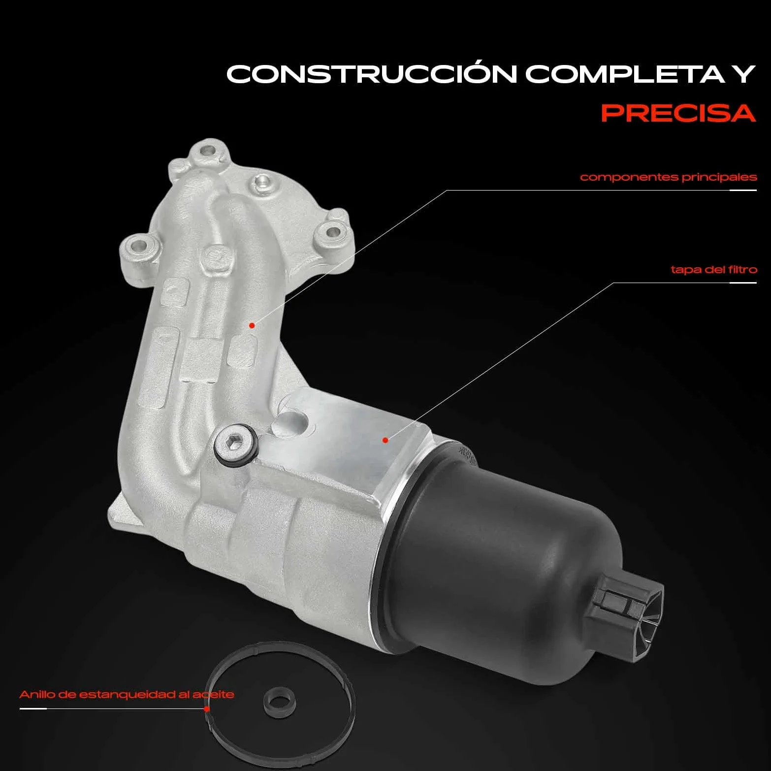 Frankberg Enfriador de aceite aceite de motor carcasa del filtro de | Compatible con: Xsara N1, Bipper AA, Berlingo/Berlingo Primer monovolumen GFK GJK MF, 306 7B N3 N5, C3 II SC
