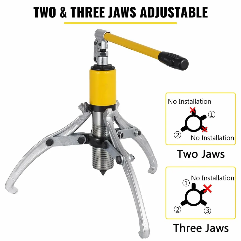 VEVOR Separador de Extractor, 100-300 mm Extractor de Engranajes Hidráulico, 15 T Separador de Cubo de Cojinete de Extractor Hidráulico con Mango, Kit de Extractor de Engranajes para Tirar Cubos