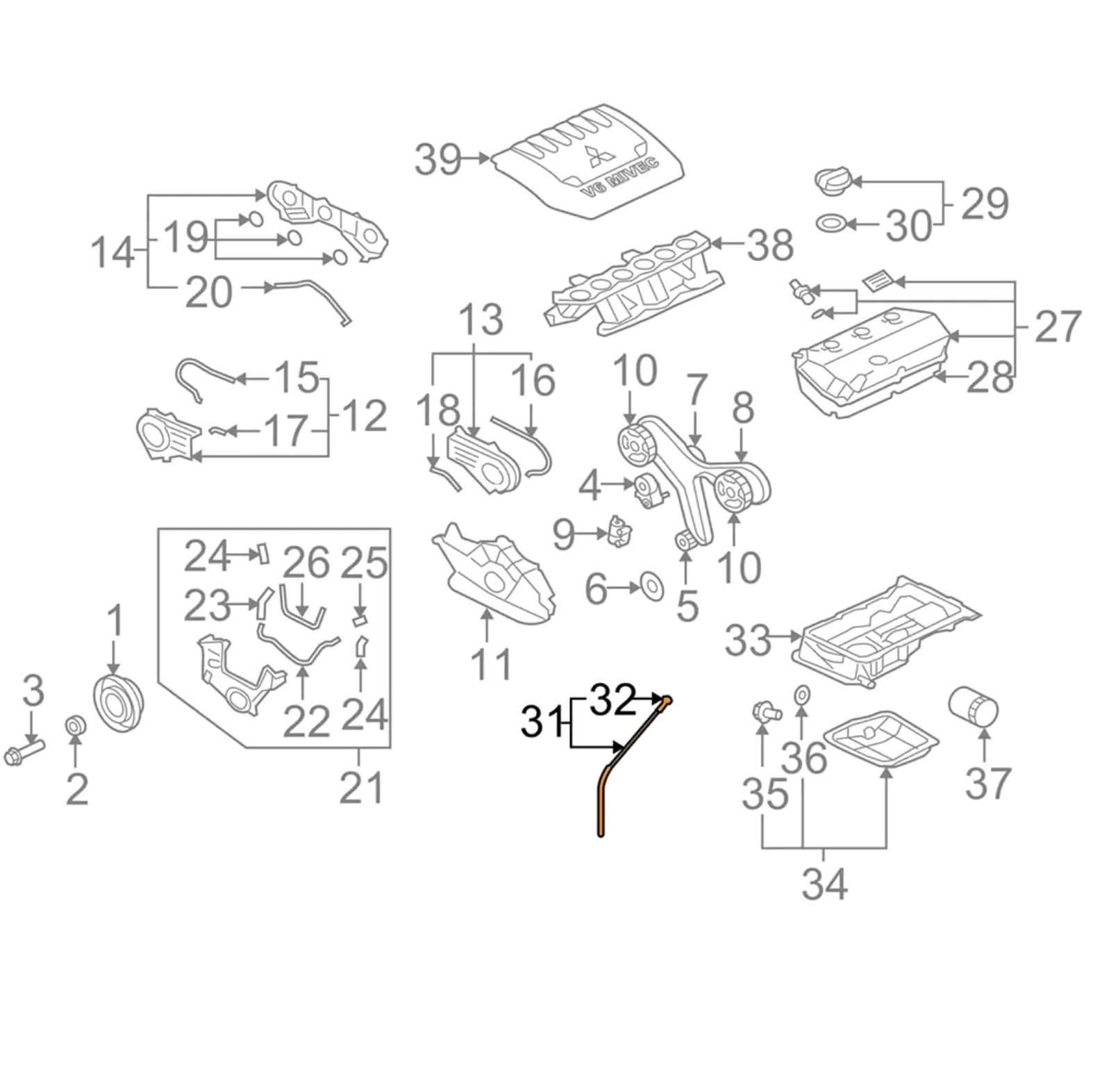 Compatible Con Mitsubishi Para Outlander 3.0L 2007-2020 Motor De Coche 6B31 Varilla Medidora De Aceite Indicador De Nivel De Aceite 1255A175 Transmisión Varilla Aceite