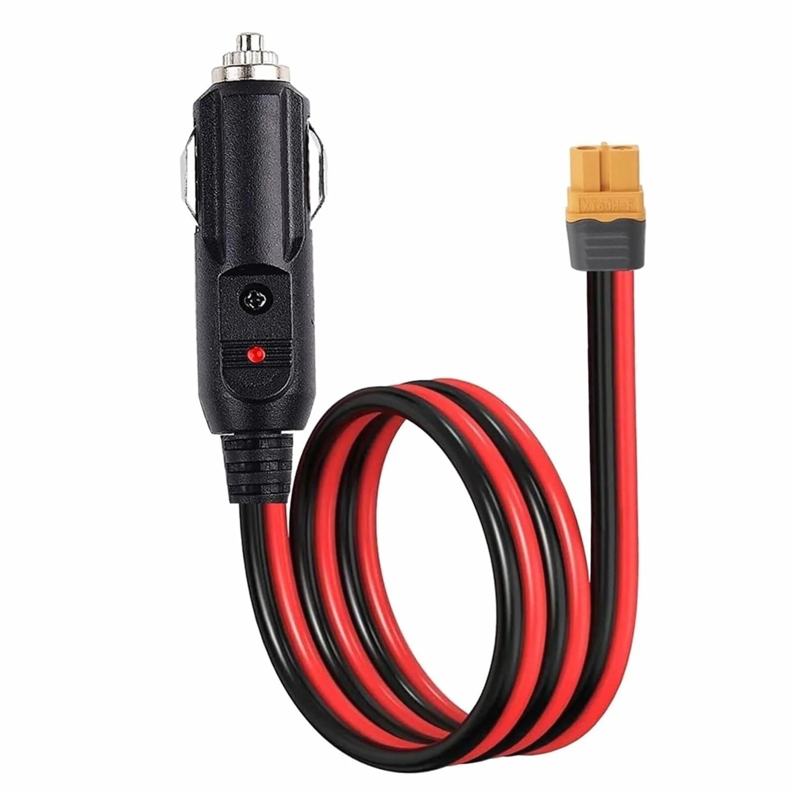 XT60 - Cable de carga para encendedor de cigarrillos de 14 AWG 12 V 24 V para estación de energía (3 m)