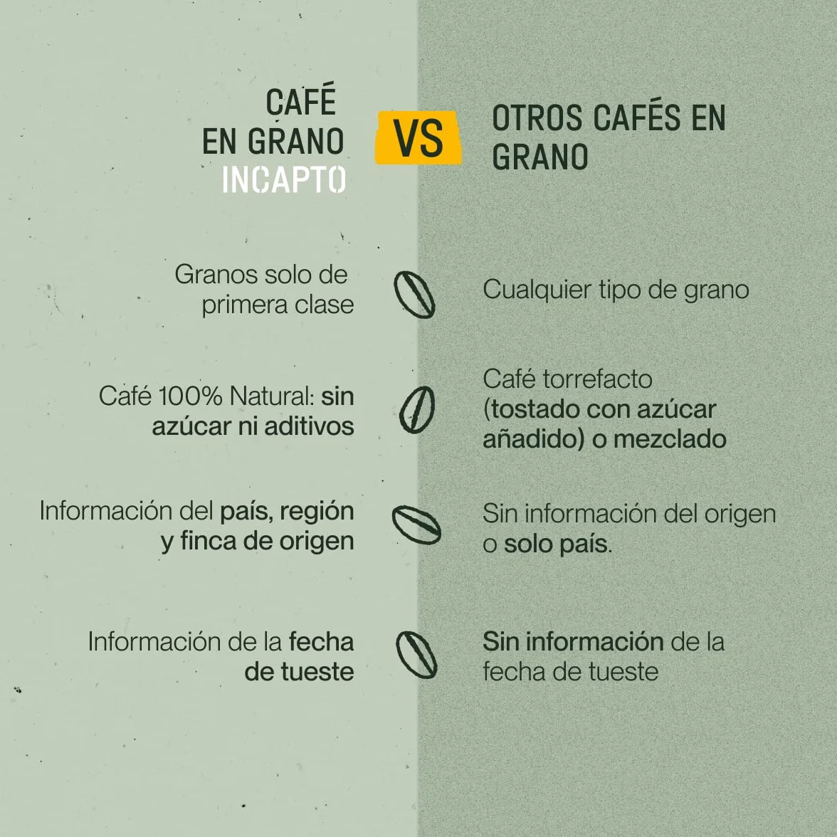 Incapto Café Descafeinado de Especialidad en Grano 500g 100% Arábica Brasil Swiss Water Decaf