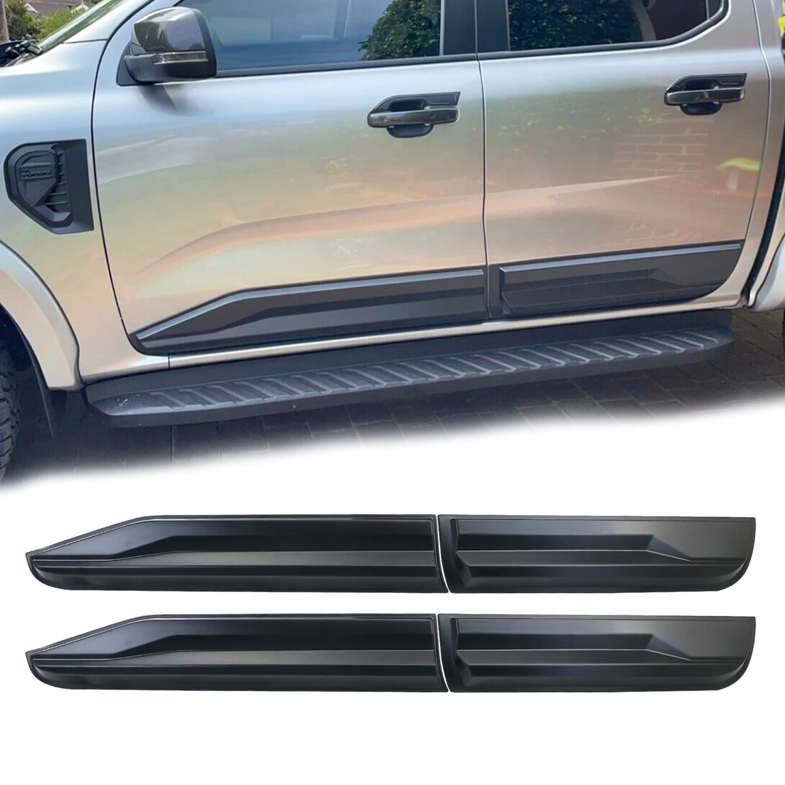 Fenders Molduras Laterales para Ford Ranger T9 2023-2024-2025 Wildtrak XL XLT Limited Platinum ABS Revestimiento de carrocería de Puerta Lateral