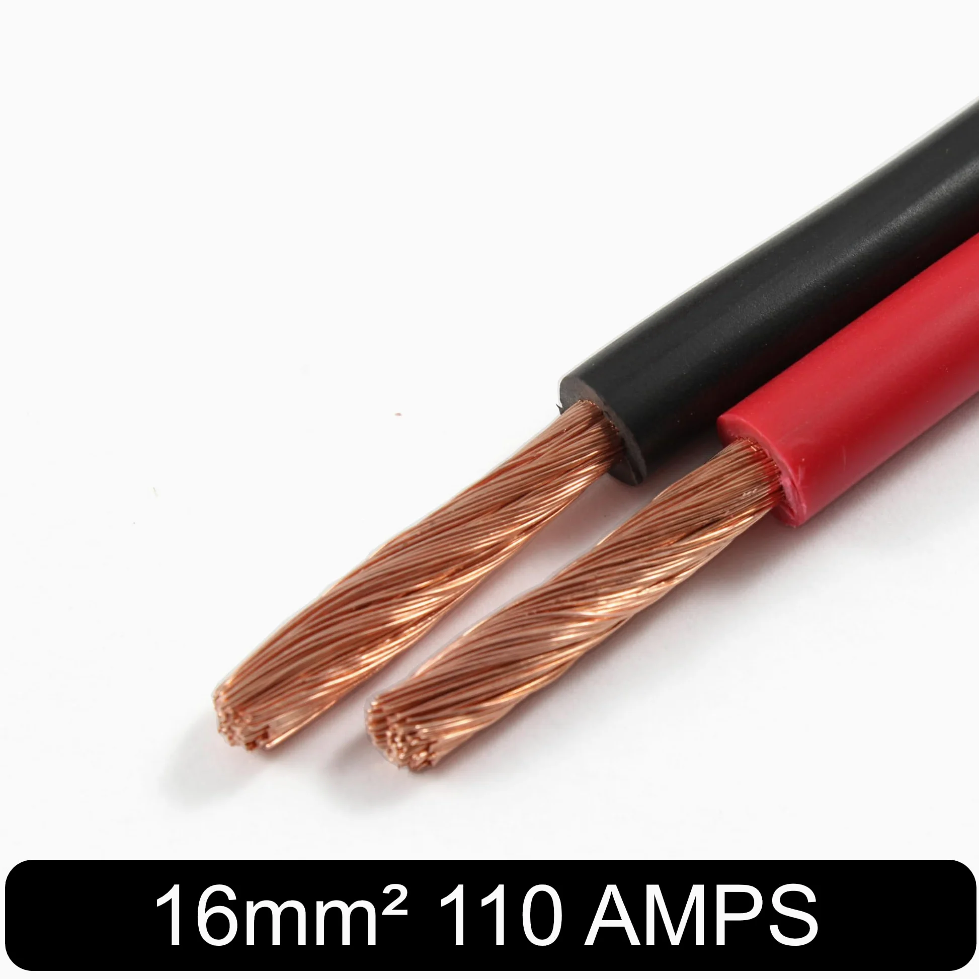 Cable de PVC para batería, arranque, inversor y soldadura, 110 A, 16 mm², Hi-Flex (negro, 15 metros)