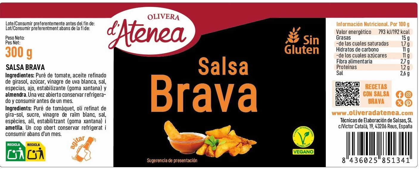 Salsa Brava Olivera d'Atenea 300 g