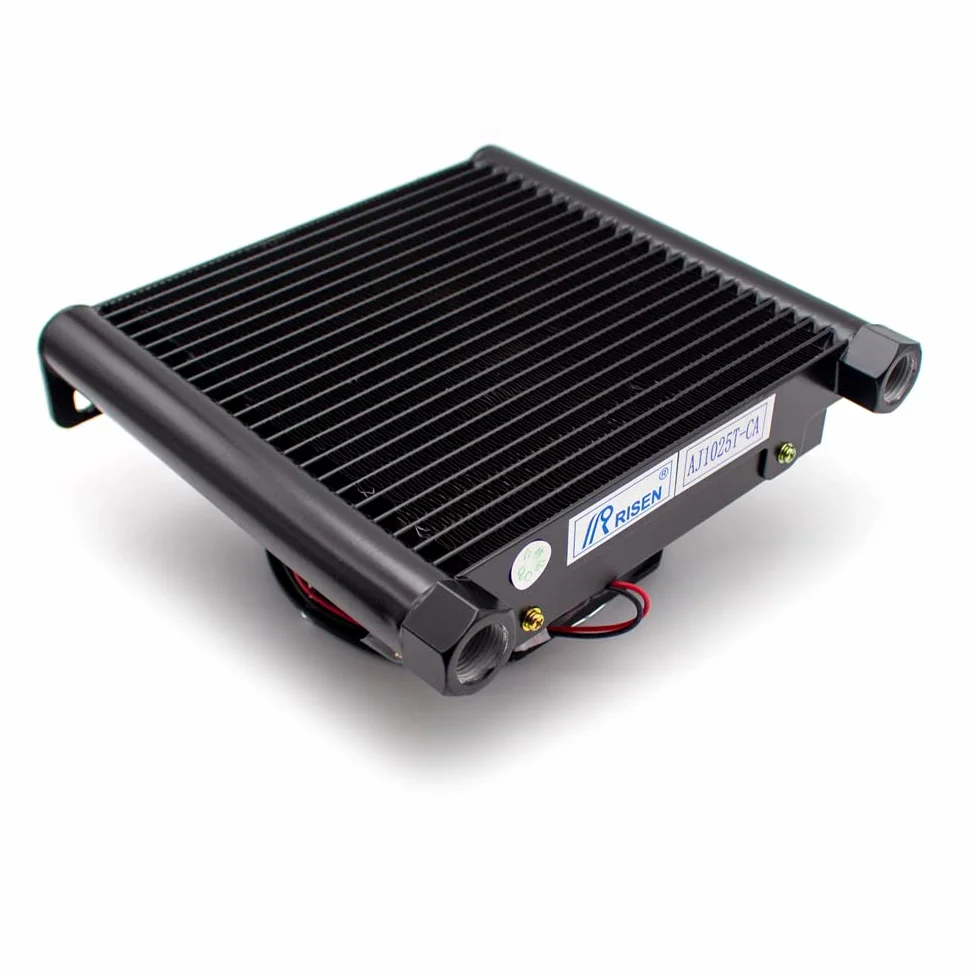 Enfriador de Aire de Aleación de Aluminio Hidráulico AJ1025T-CA, Radiador Intercambiador de Calor de Refrigeración de Aceite de Radiador Pequeño 25L/min (AJ1025T-CA,AC 220V)