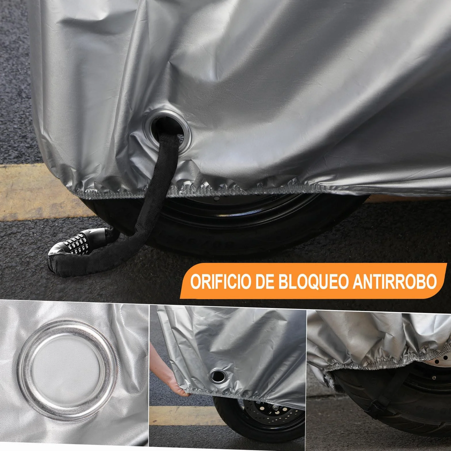 Funda para Moto 125 Exterior Impermeable, Protector Cubierta Scooter, 210D Funda Cubre Moto Universal para Motocicleta Scooter Vespa Grande Motocross XXL