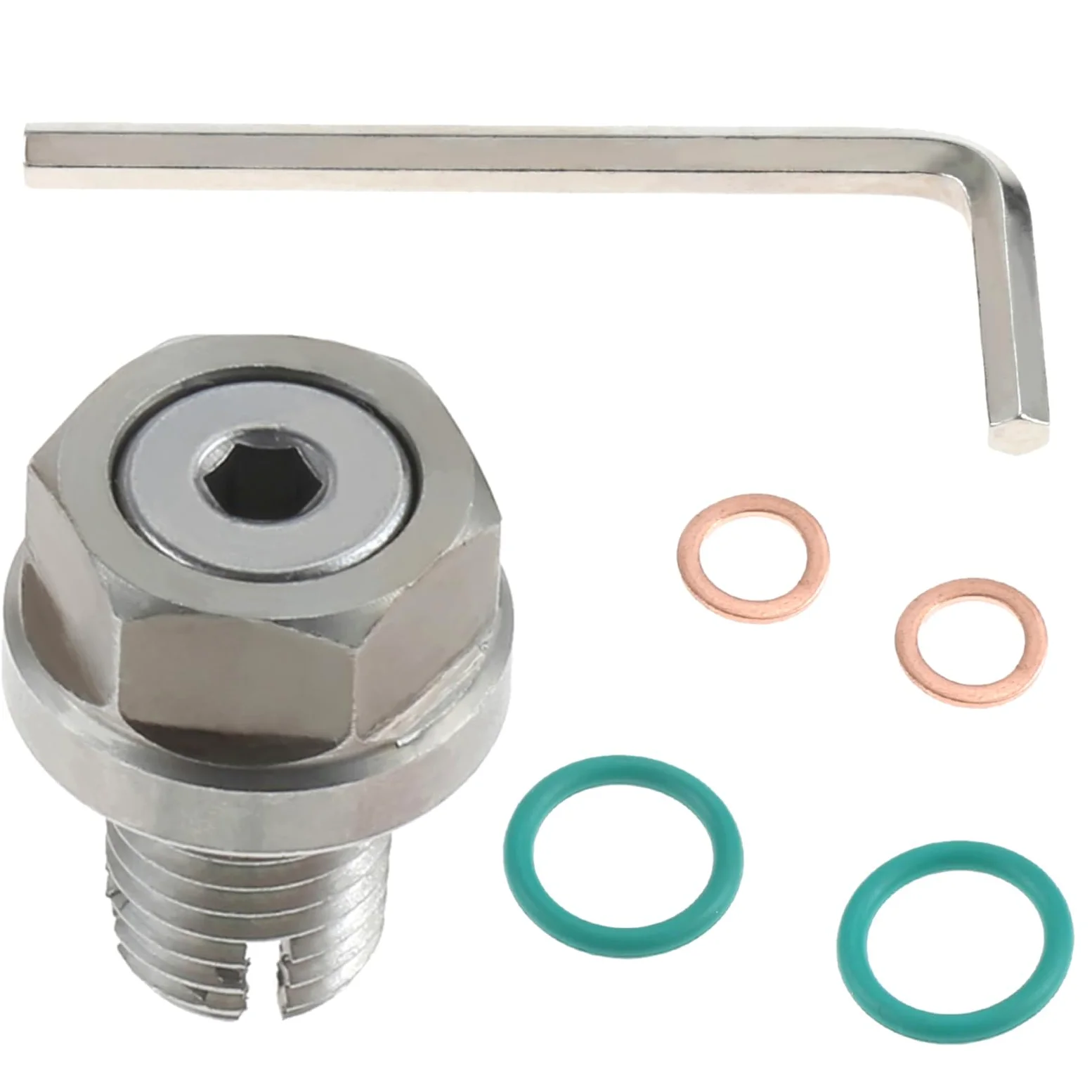 M12.1-1.5 x 15 mm, tapón de drenaje de aceite de gran tamaño, kit de reparación de rosca de cárter de aceite autorroscante, de acero inoxidable, con junta tórica
