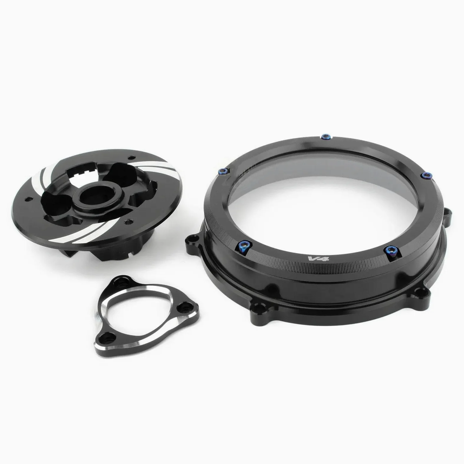 Estuche Protector Protector De Retén Muelle para Tapa Embrague, Motor Competición, para Ducati para Panigale V4 2018-2023, Kit Placa Presión(Nero)