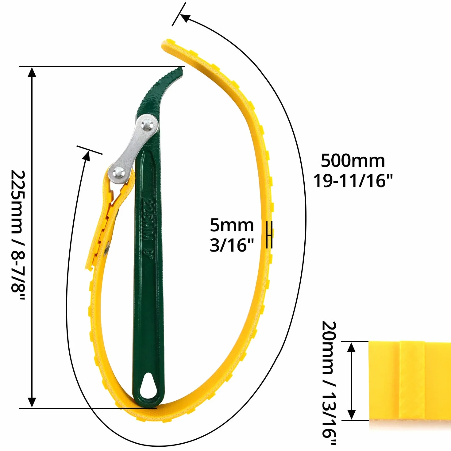 QWORK Llave de Correa de Goma para Filtro de Aceite, 9 Pulgadas Multiherramienta Llave