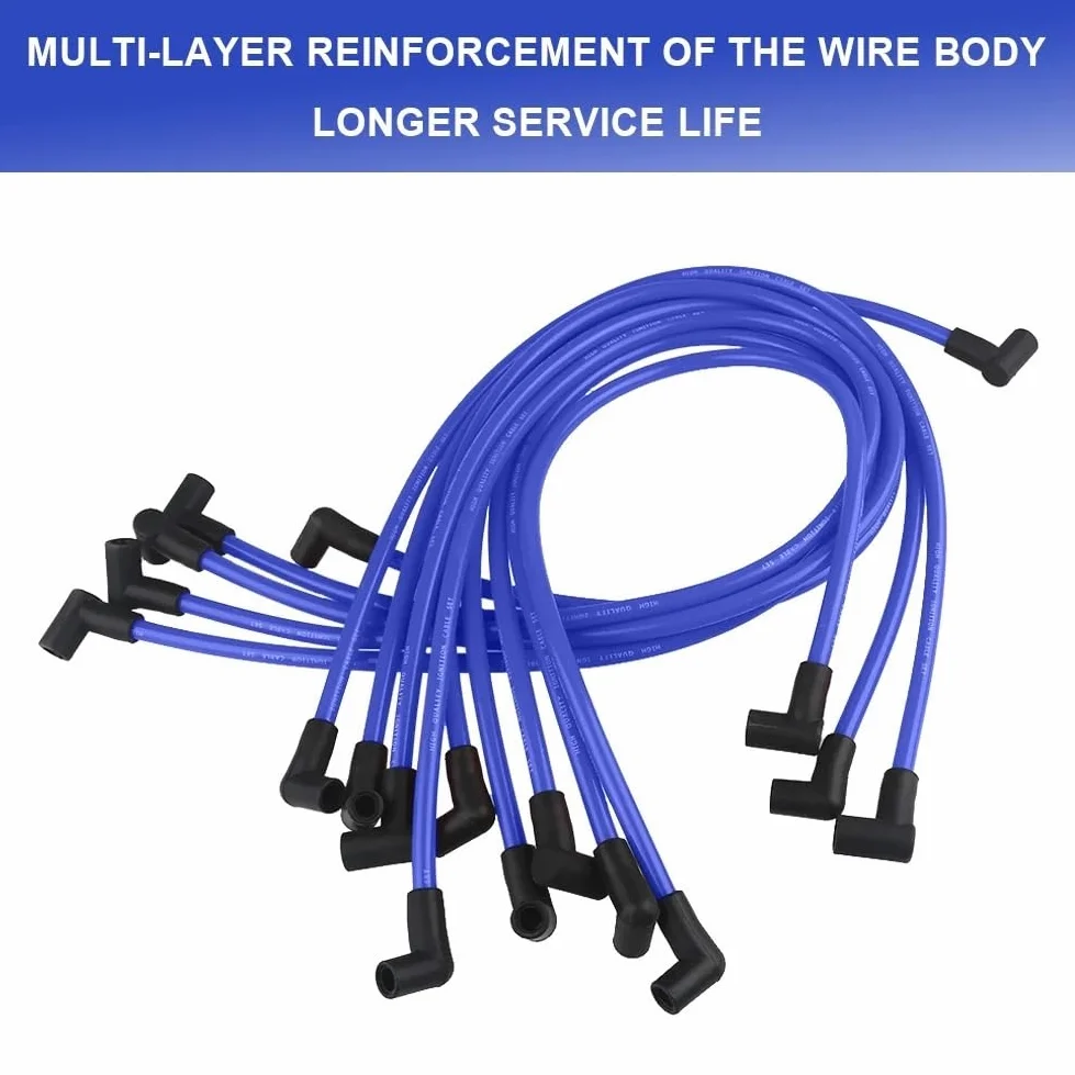 cables bujías coche Para Chevy Para 350 400 327 307 383 SBC 454 | BBC V8 Cables De Bujía De 10,5 Mm