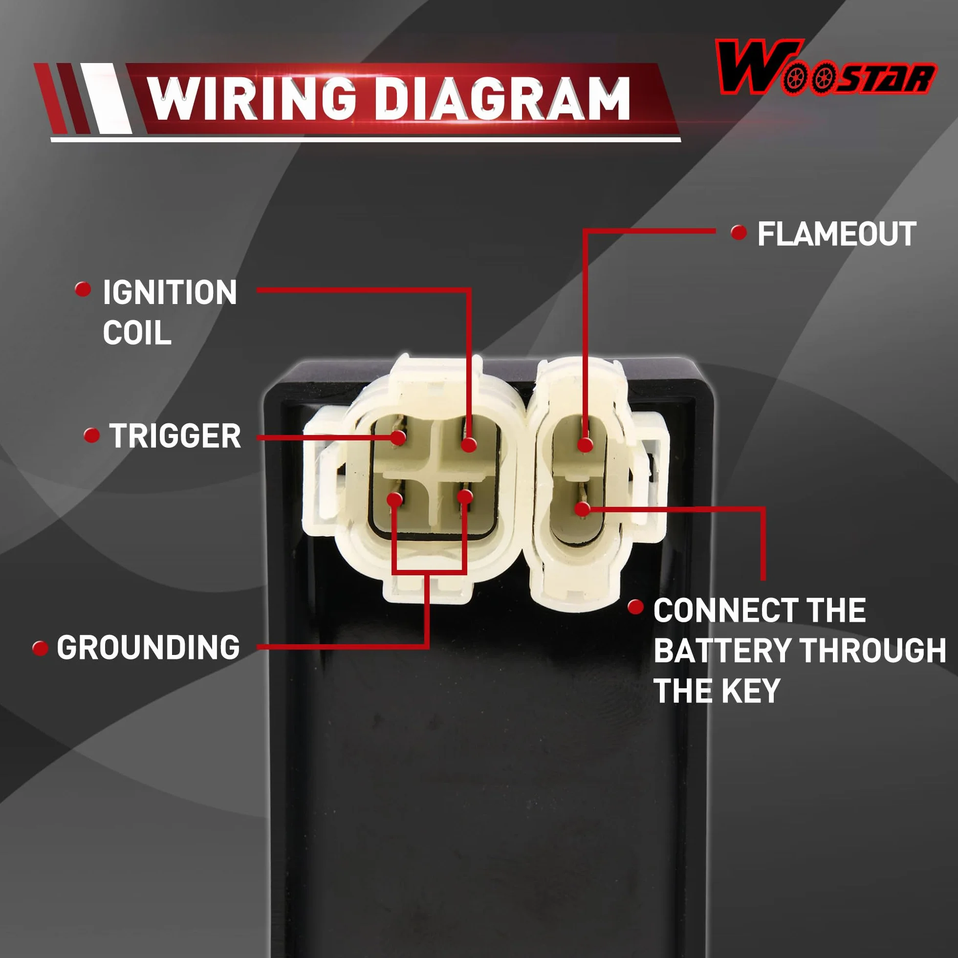 WOOSTAR 6 Pines DC CDI Reemplazo para GY6 49cc 50cc 125cc 150cc CF250 CN250 2001 ATV 4 Wheeler Quad Go Kart Ciclomotor Scooter