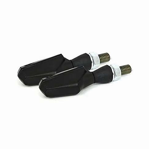 Par 2 flechas COB LED negras traseros con lentes ahumadas 'y luces de posición y de freno homologadas universales para moto Custom Harley Davidson SPORTSTER, Dyna, Softail, Touring, VRod; Yamaha;