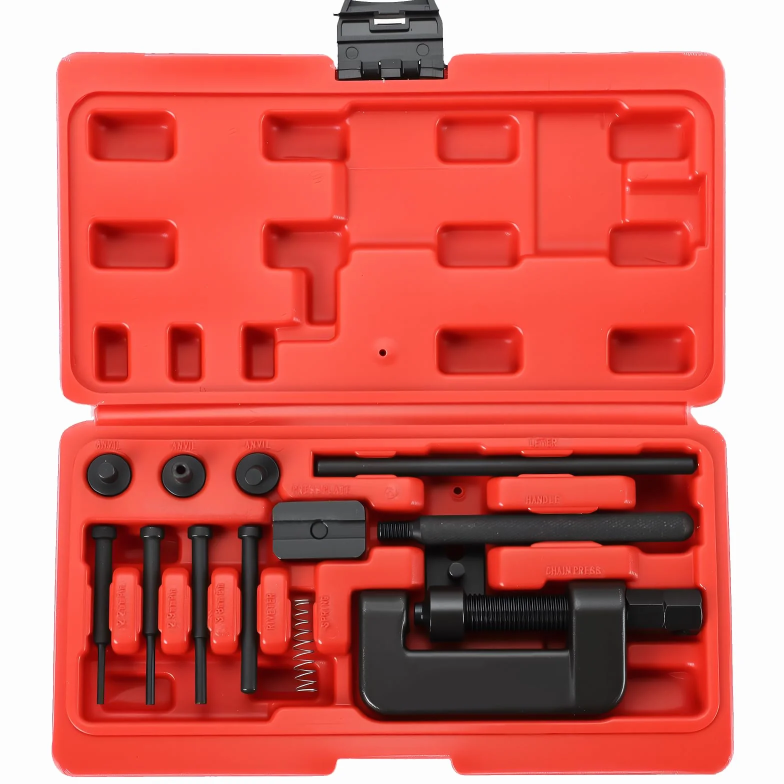 ATPEAM Juego de remachador de cadena de 13 piezas para motocicleta, herramienta de remachado de cadena, herramienta de separación de cadenas para motocicleta, ATV, Dirtbike