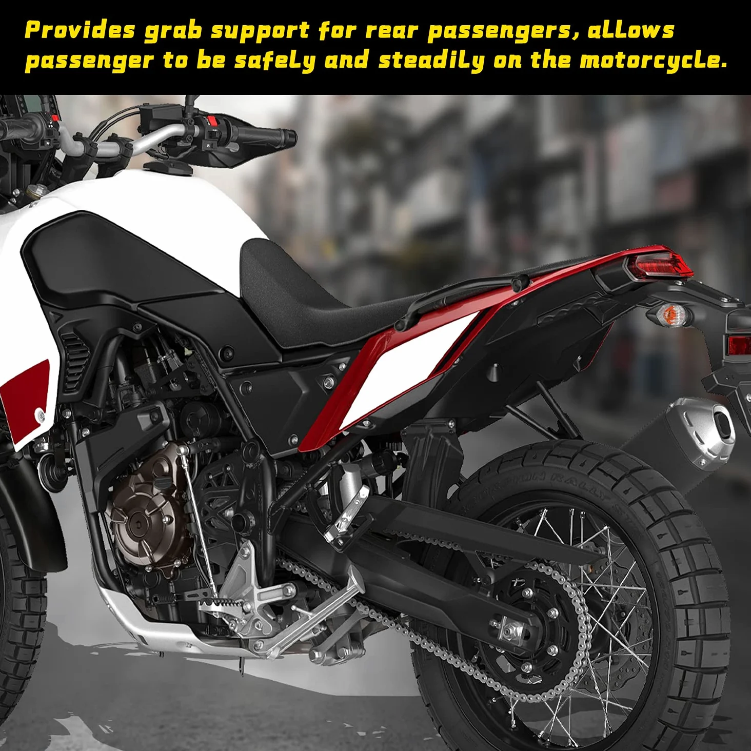 Barra de Agarre de Mano de Acero al Carbono para Asiento Trasero de Motocicleta Compatible con Y-amaha TENERE 700 XTZ 700 XTZ700 2019 2020 2021 Kit de Mango de riel de reposabrazos (Negro)