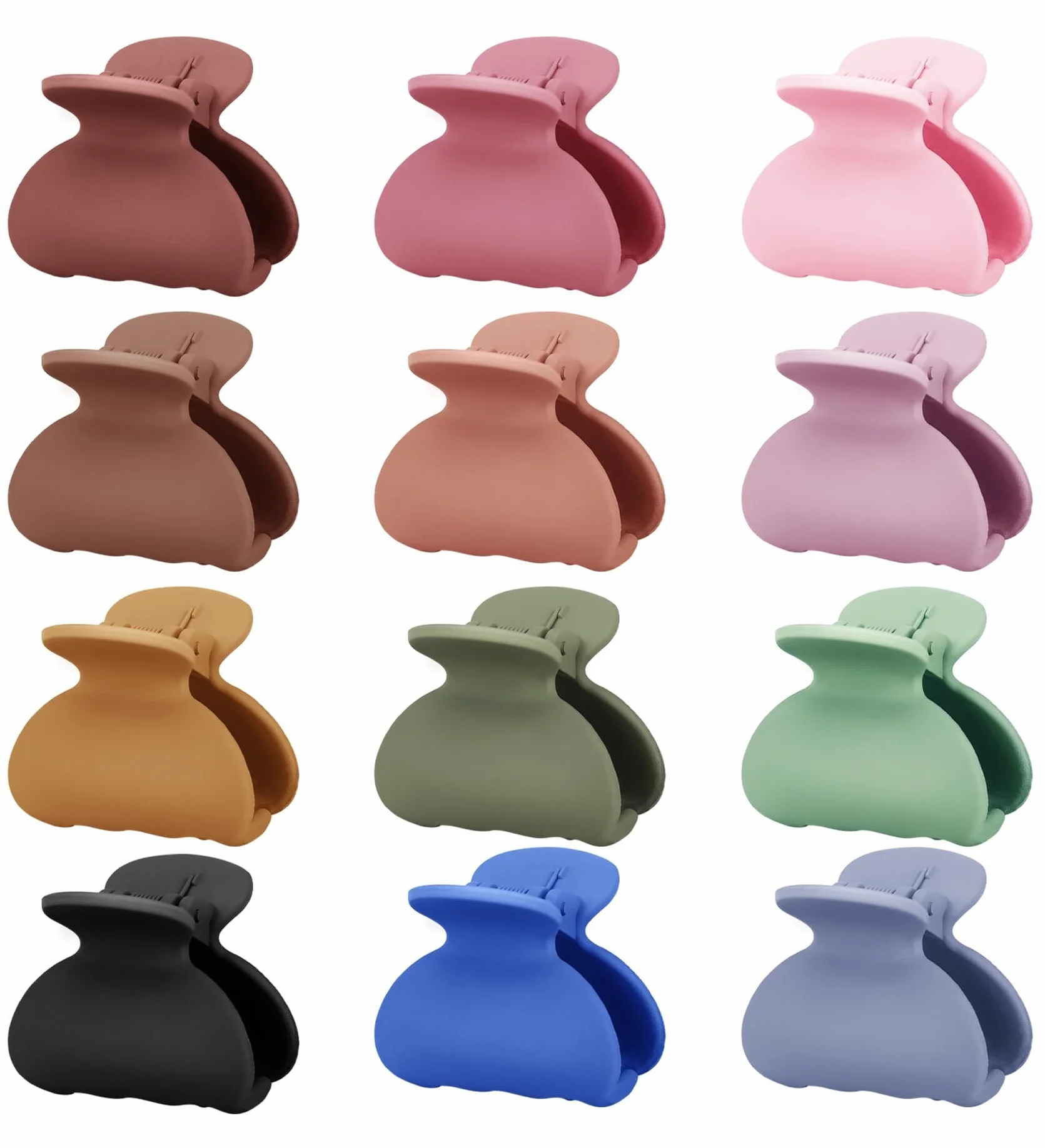 Kavya 12 Piezas Pinzas Pelo Pequeñas 4 cm Antideslizante Mate Plástico