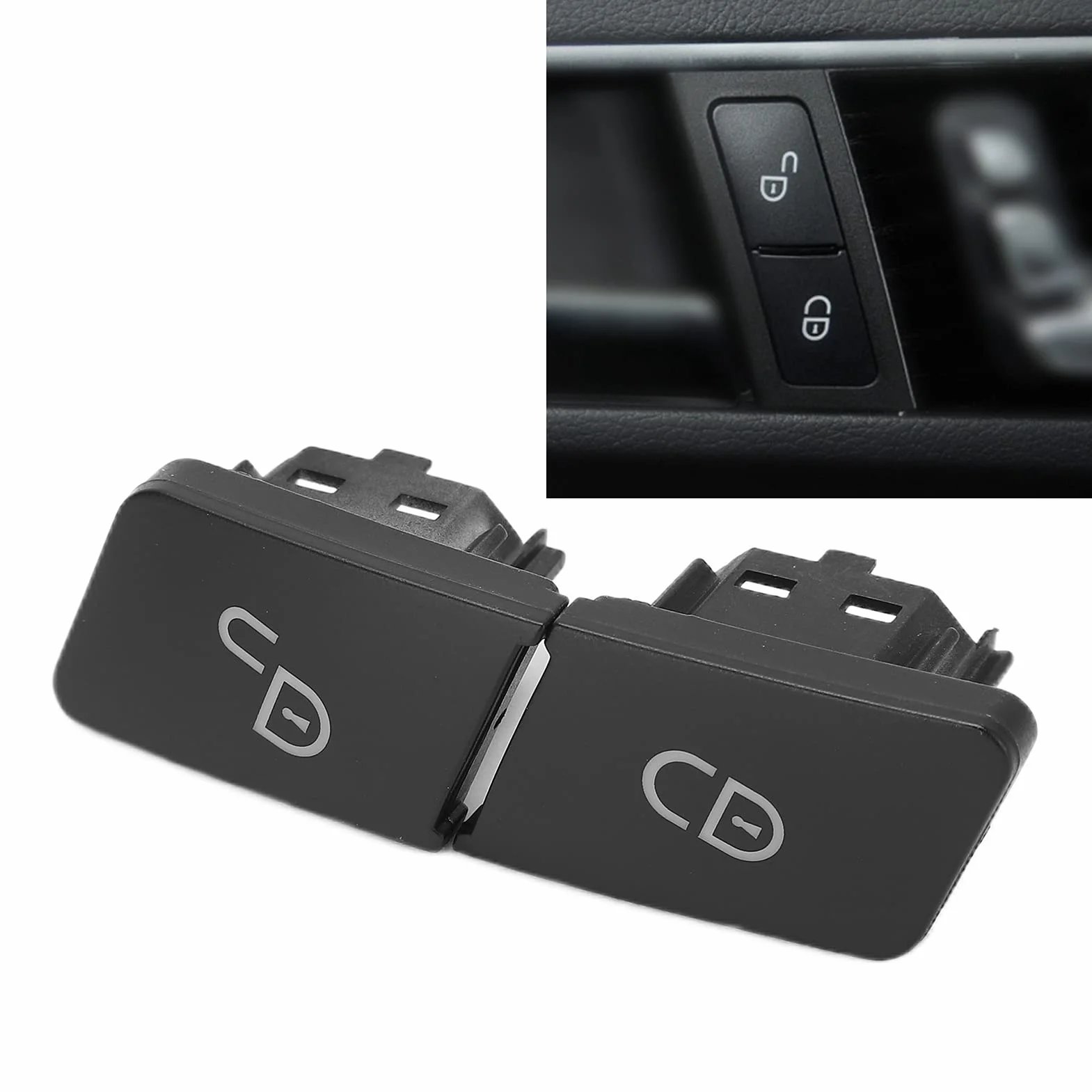 Interruptor De Bloqueo De Puerta, Interruptor De Bloqueo De Puerta, Lado Del Conductor, 2 Botones De Interruptor De Bloqueo De Puerta Izquierda Del Coche 2049058402 Reemplazo Para Benze-class W207 200