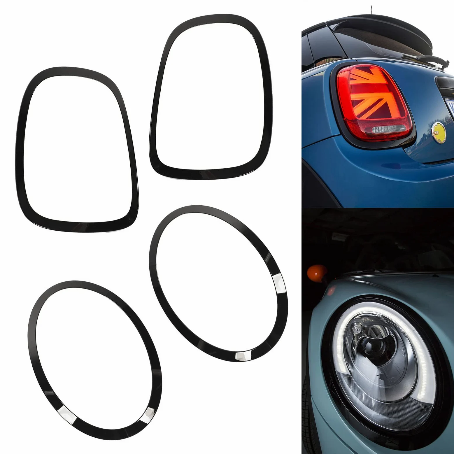 KIMISS Embellecedor de Faros F56, Embellecedor de Faros Mini F55 F56 F57 One S JCW 2014 en la Rejilla Delantera, Embellecedor Envolvente, Cubierta de Faros, Embellecedores, Cubierta de bis
