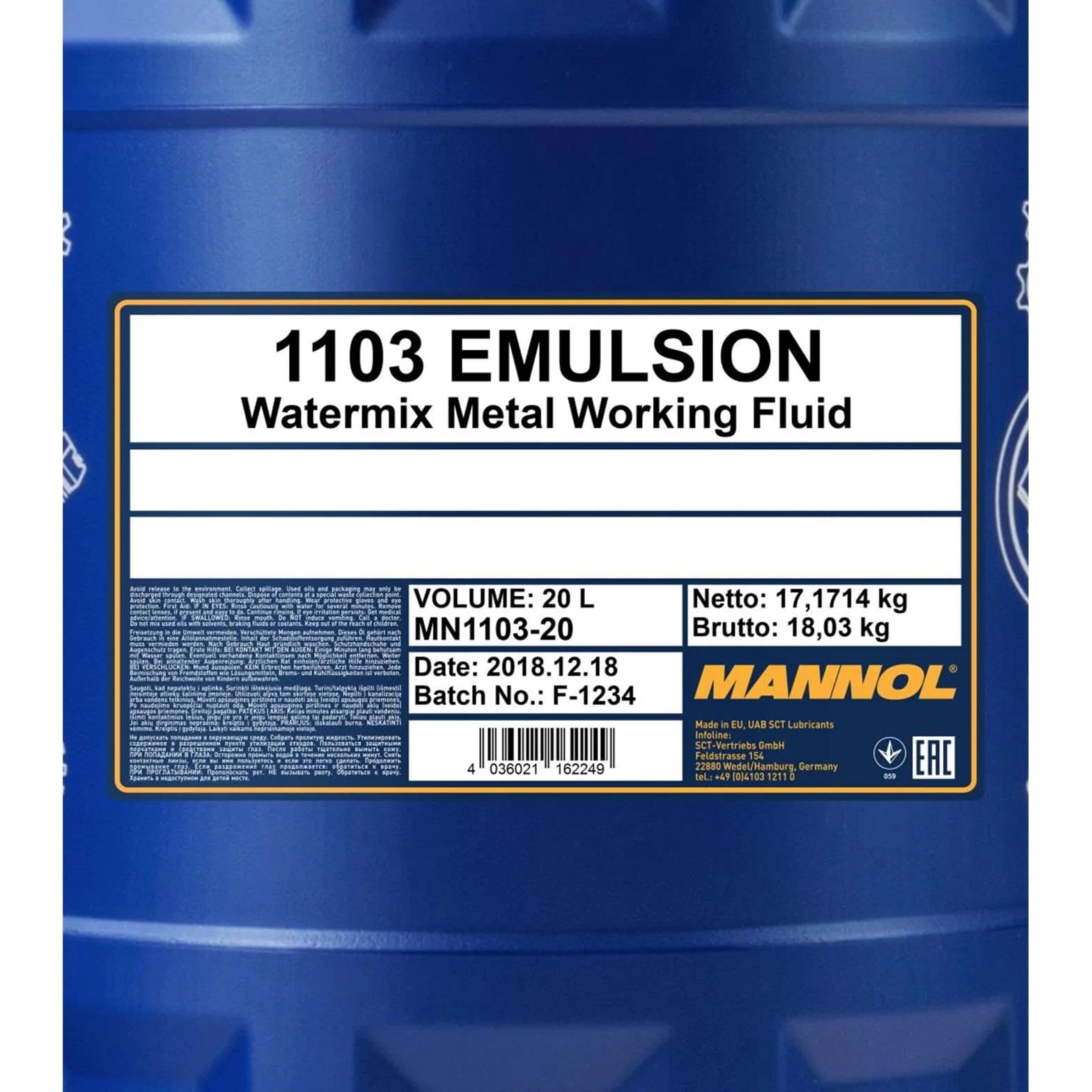 MANNOL MN1103-20 Aceite taladro/cortadoras 20L