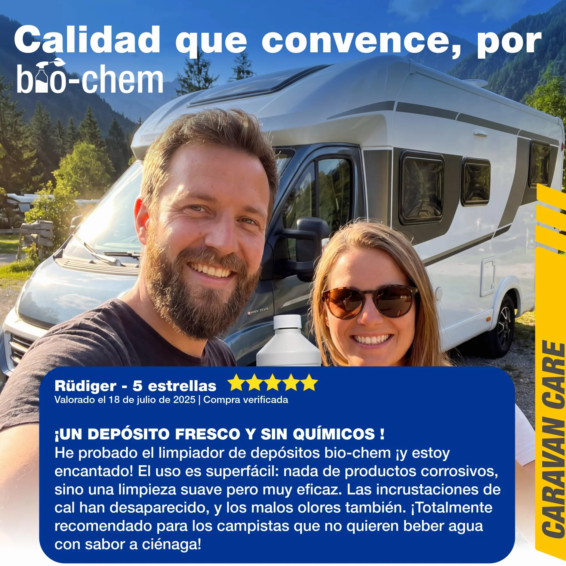 bio-chem - Limpiador de depósitos de Agua Dulce 2 x 1L - Mantenimiento de depósitos de caravanas y autocaravanas - Productos y Accesorios para campistas