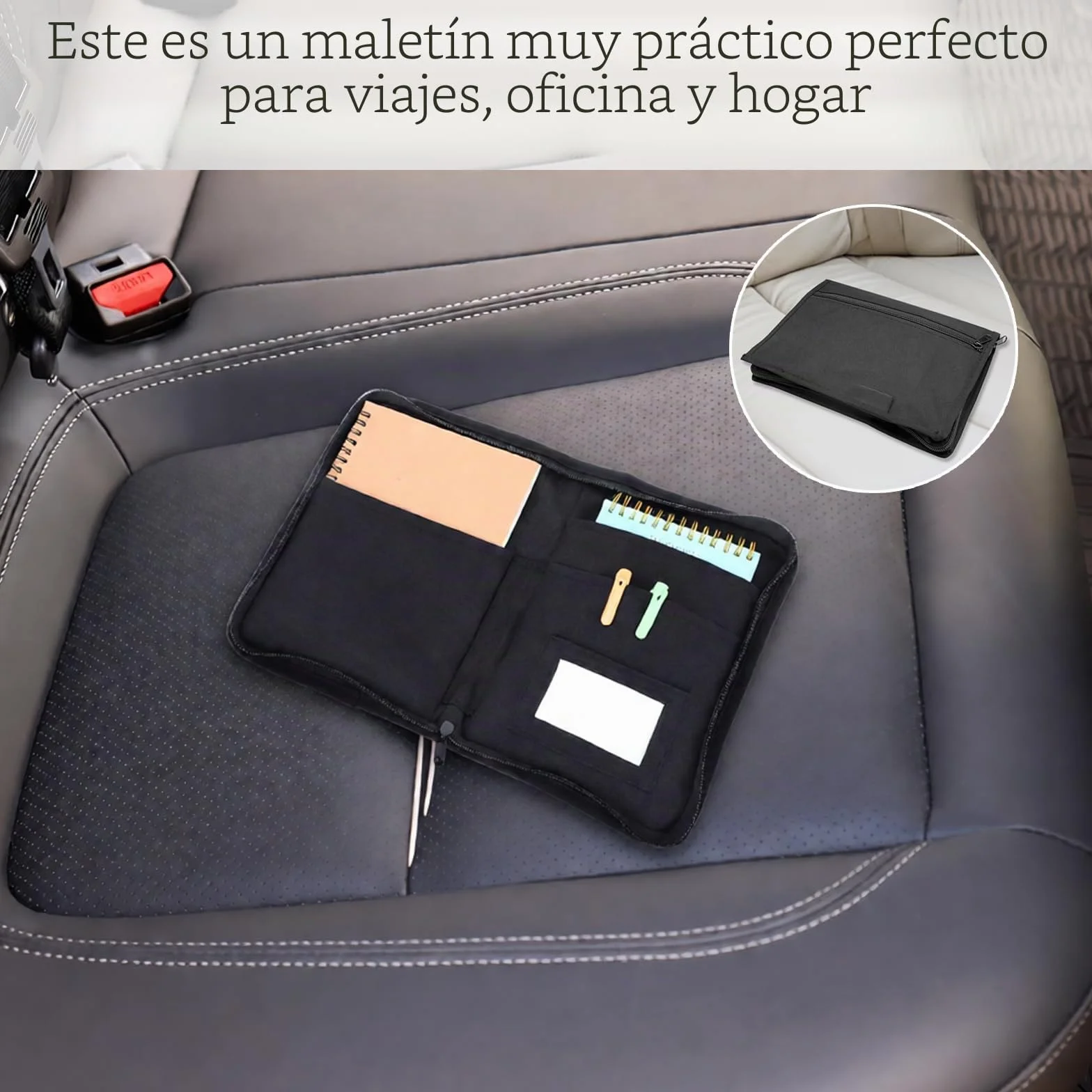 Carpeta de Guantera para Coches, 24 x 17,5 cm Organizador de Guantera, Organizador de Guantera Portátil para Coche, Cartera Organizadora de Guantera, Multiusos Bolsa Con Cremallera de Coche